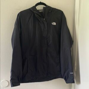The North Face Black Hooded Jacket. Water Resistant. Womens Large